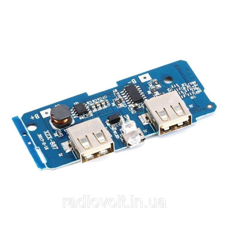 Модуль PowerBank, 2 x USB 5 В, 2 А