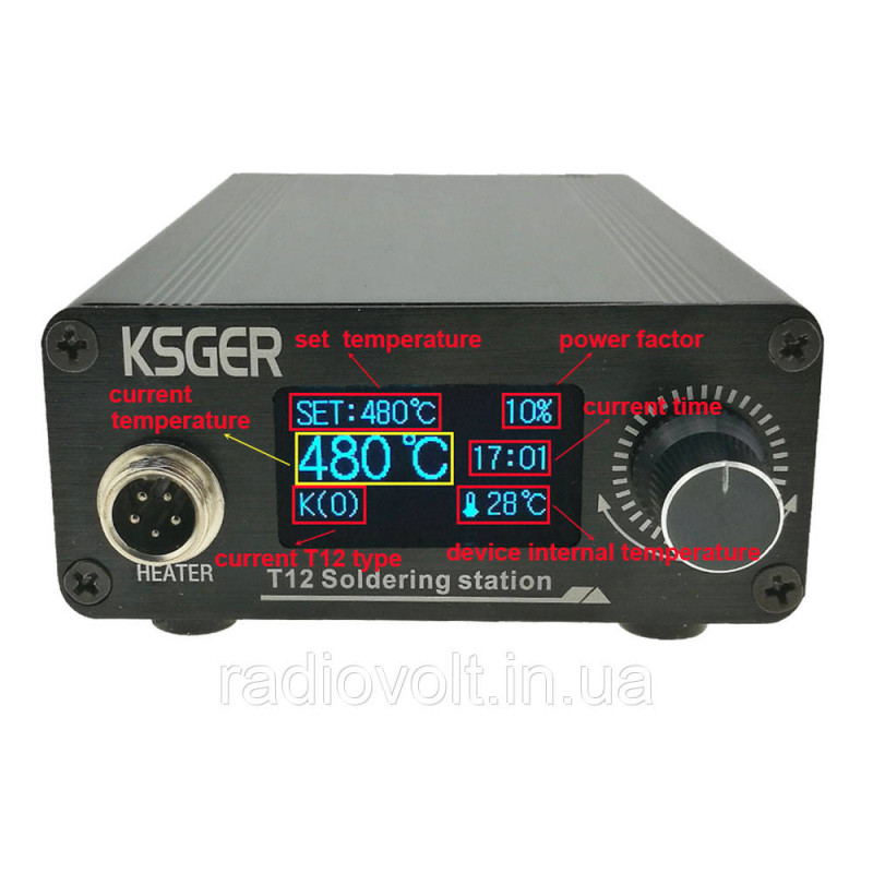 Паяльна станція T12, STM32 V2.01 OLED 1.3, 120Вт