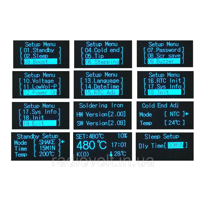 Паяльна станція T12, STM32 V2.01 OLED 1.3, 120Вт