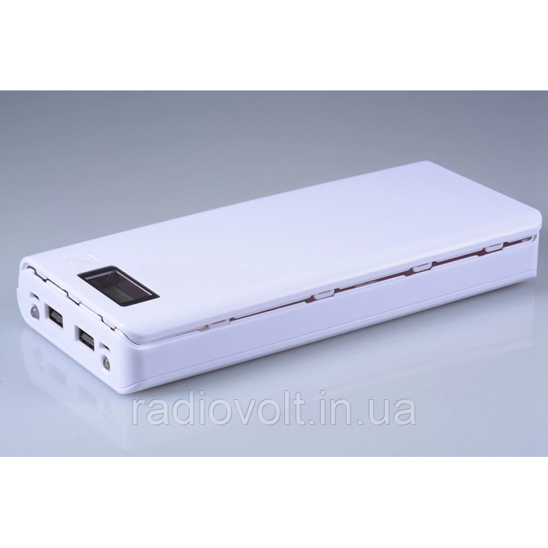 Корпус павербанка Dual USB 5 В 2 А, 8*18650, білий