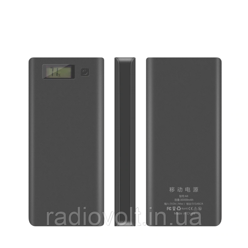 Корпус павербанка Dual USB 5 В 2 А, 8*18650, чорний
