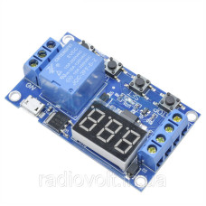 Модуль реле часу з затримкою XY-J02 LED 0.1-999мин (5-30В, 10A / AC 250В)