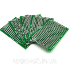 Монтажна макетна плата PCB 40х60мм, крок 2.54 мм, двосторонній