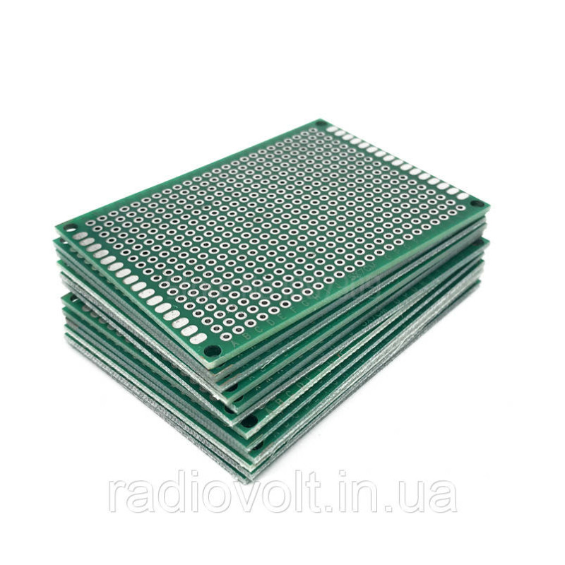 Монтажна макетна плата PCB 40х60мм, крок 2.54 мм, двосторонній