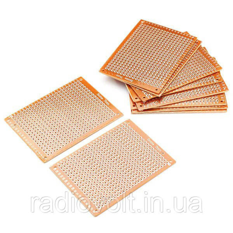 Монтажна макетна плата PCB 50x70 мм, крок 2.54 мм, одностороння