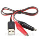 Перехідник USB — затискачі, крокодили, провід живлення 60 см