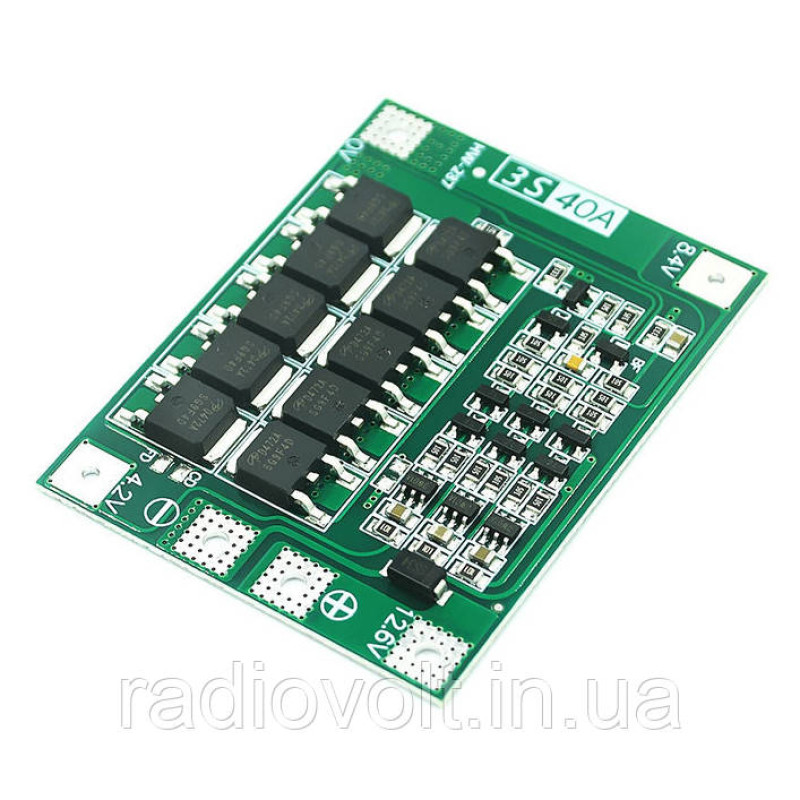 BMS 3S 40A 12,6 В Контролер заряду розряду Li-ion батарей