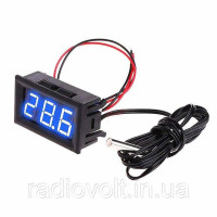 Цифровий термометр -50~110°C, DC 5-12В, з виносним датчиком, синій