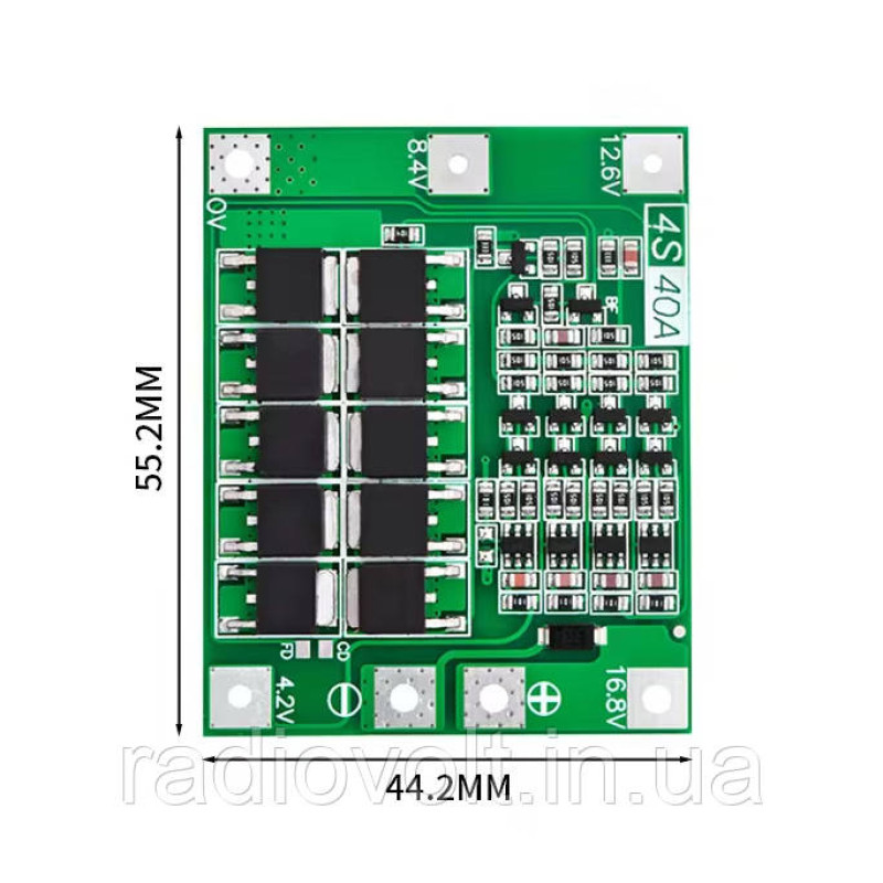 BMS 4S 40A 16,8В Контролер заряду розряду Li-ion батарей