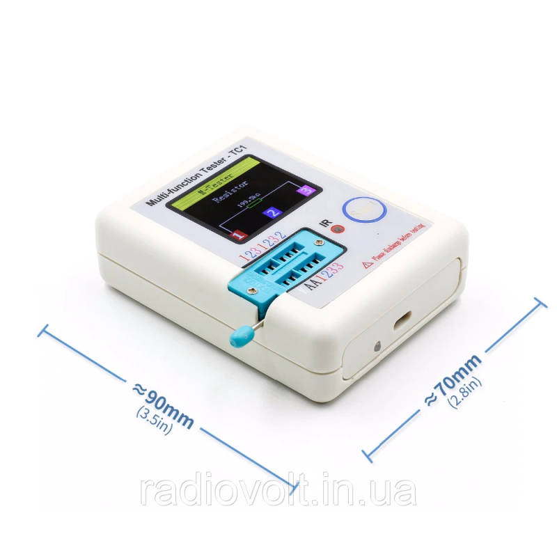 Тестер радіокомпонентів LCR-TC1, Вимірювач ESR LCR, ATmega324PA, акумулятор 350mAh