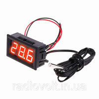 Цифровой термометр -50~110°C, DC 5-12В, с выносным датчиком, красный