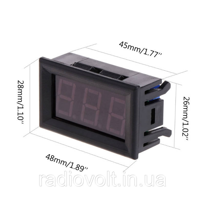 Цифровий термометр —50 ~ 110 °C, DC 5-12В, з виносним датчиком, червоний