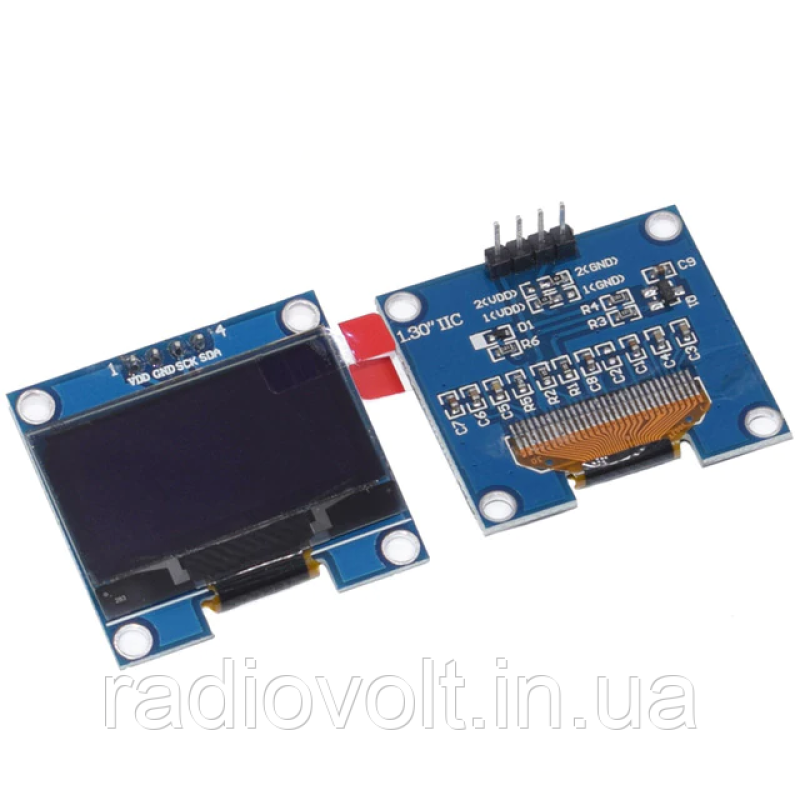 OLED-дисплей 1.3" I2C (білий) 128х64