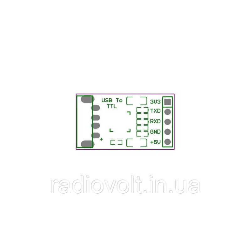 USB - TTL конвертер CP2102 3.3/5В USB (UART RS232 TTL)