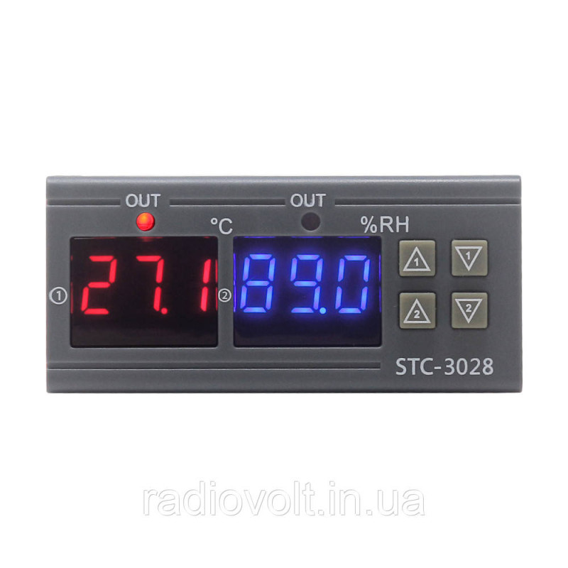 Регулятор температури та вологості STC-3028 220В, -20 ~ +80 °C, з виносним датчиком
