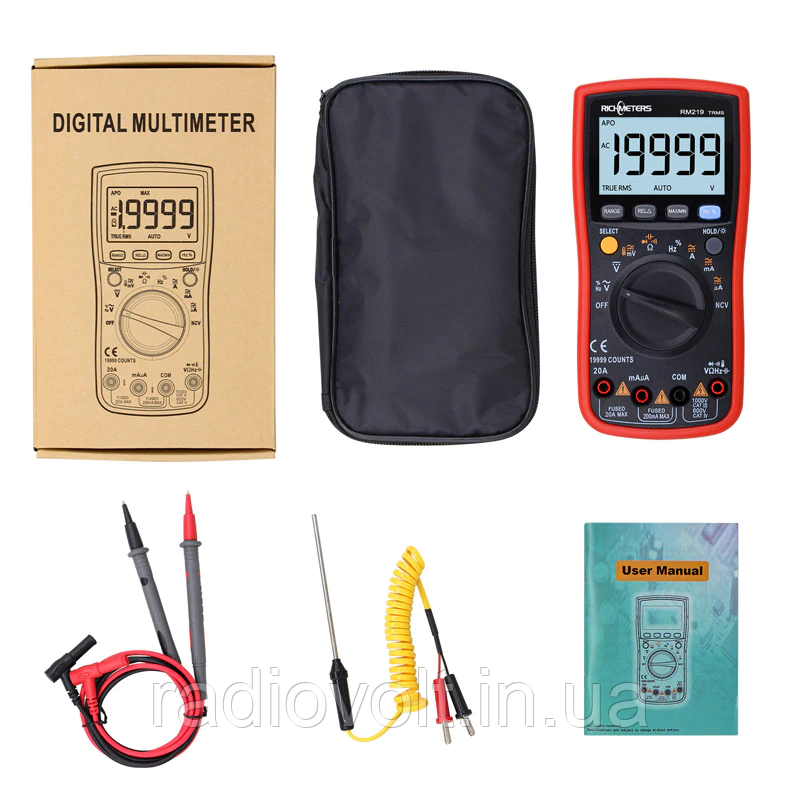 Мультиметр автомат Richmeters RM219, True RMS, NCV, 19999 відрахунків