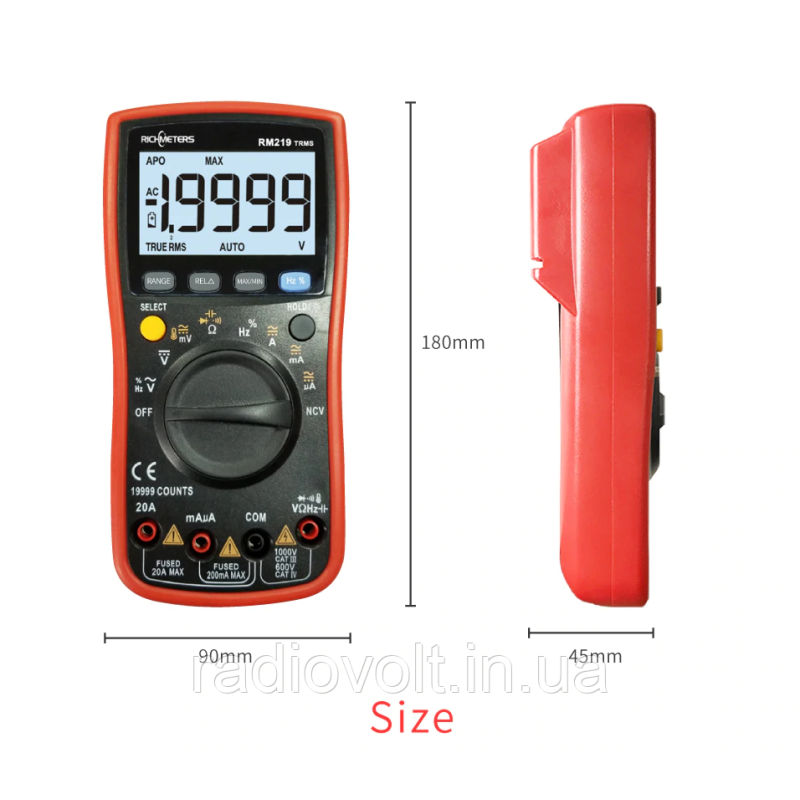 Мультиметр автомат Richmeters RM219, True RMS, NCV, 19999 відрахунків