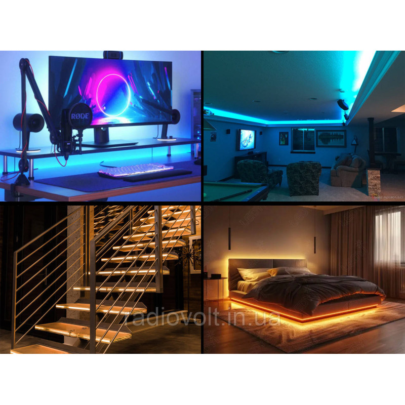 Світлодіодна стрічка WS2812B, RGB, IP30, 60 Світлодіодів/м, 5В, 1м, Чорна підкладка