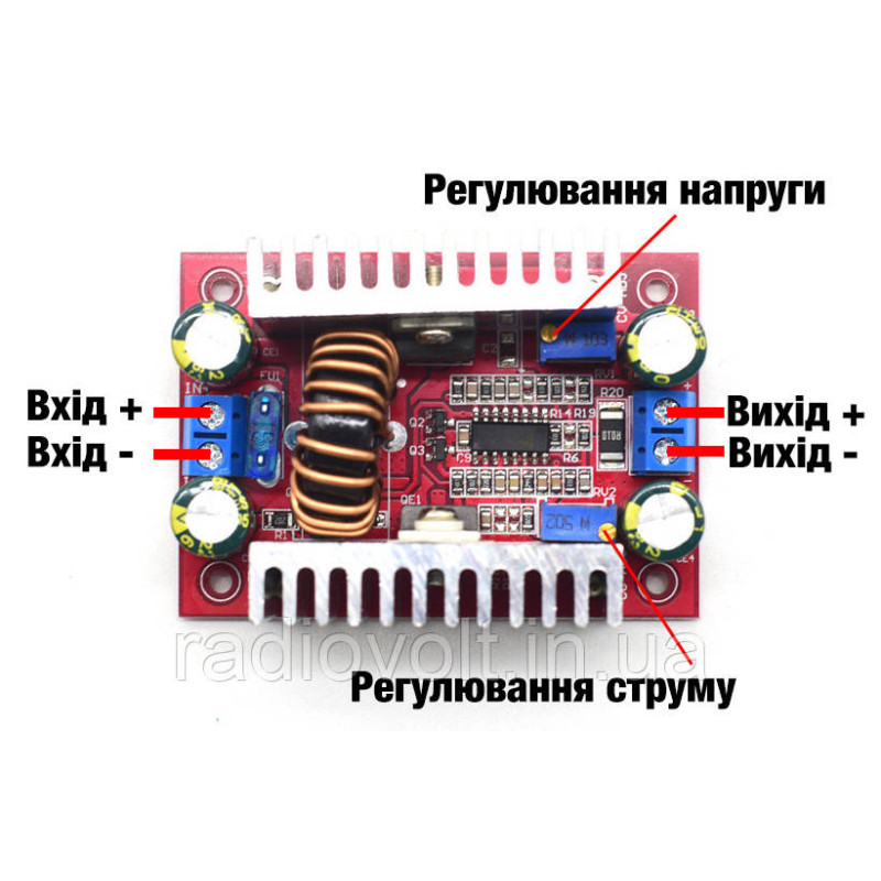 400 Вт TL494 Підвищувальний перетворювач 0.2-12А, 8.5-50 В до 10-60В з регулюванням напруги, струму