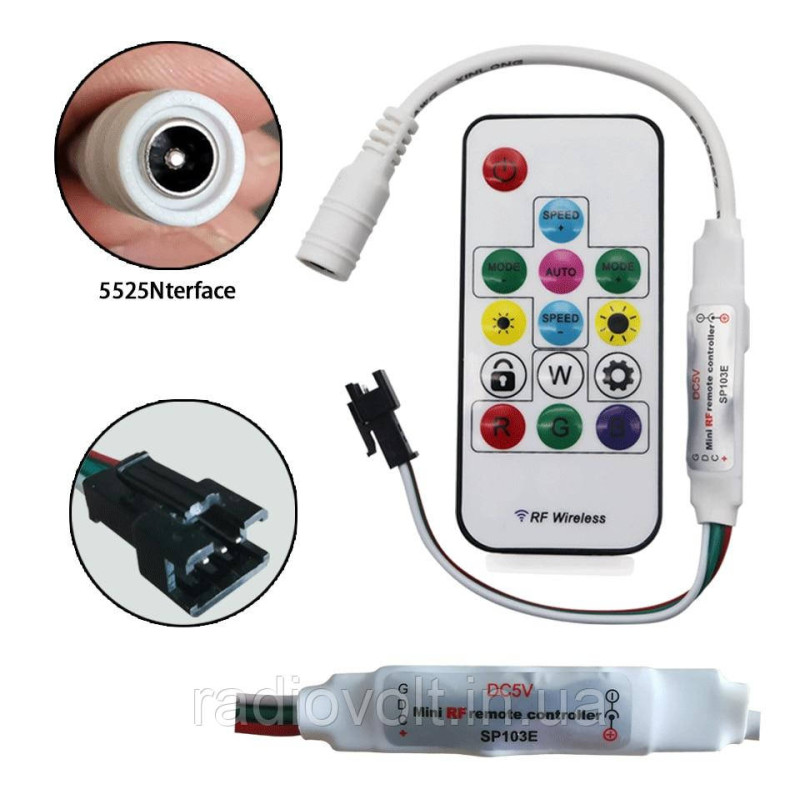 Контролер RGB LED WS2812B адресний бездротовий