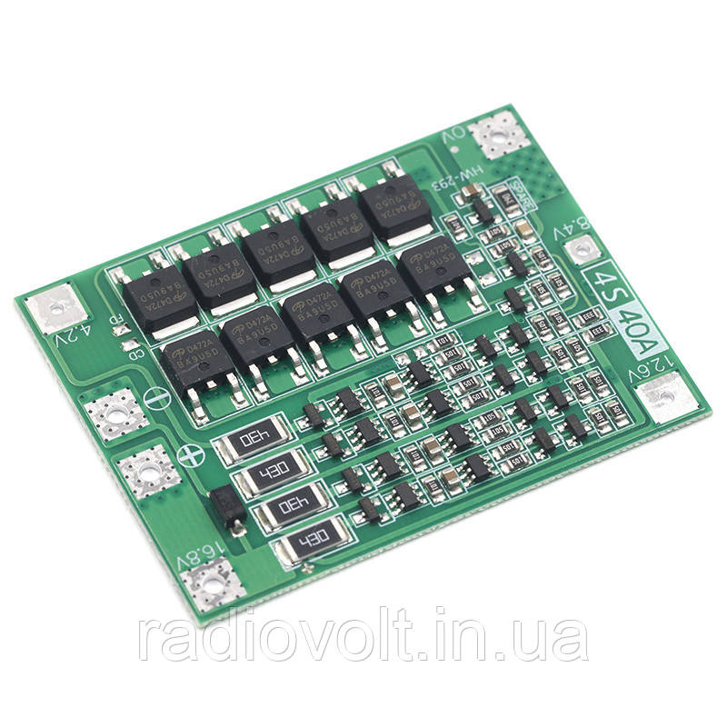 BMS 4S 40A 16,8В Контролер заряду розряду Li-ion батарей, балансування