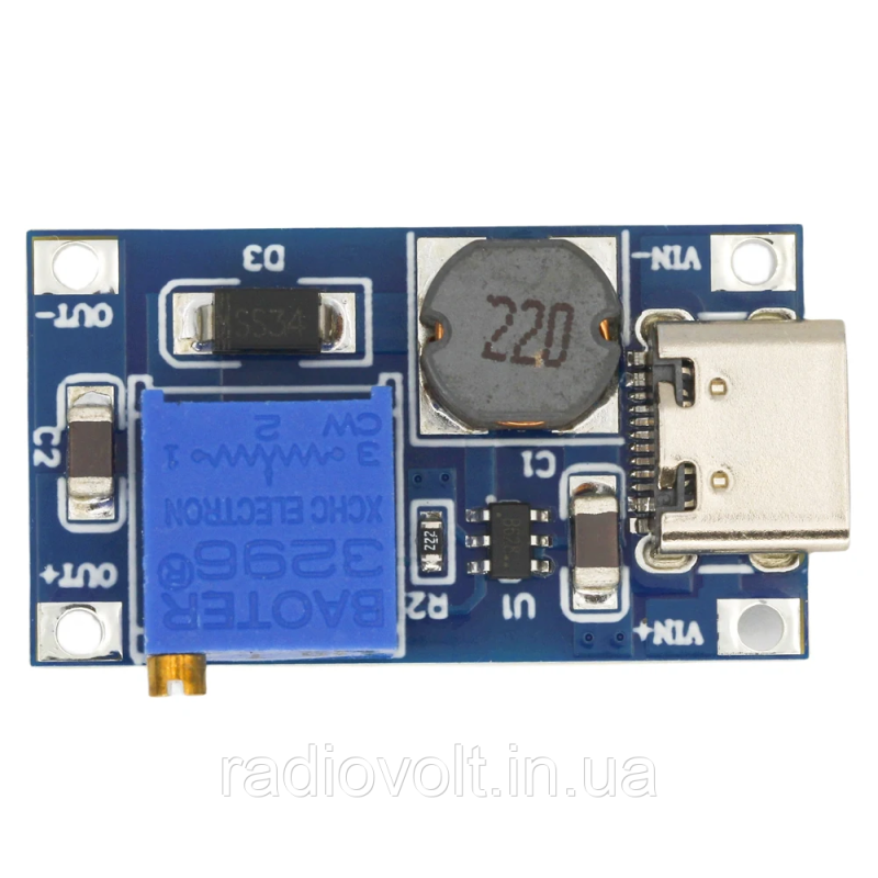 MT3608 Type-C Підвищуючий перетворювач з регулюванням напруги