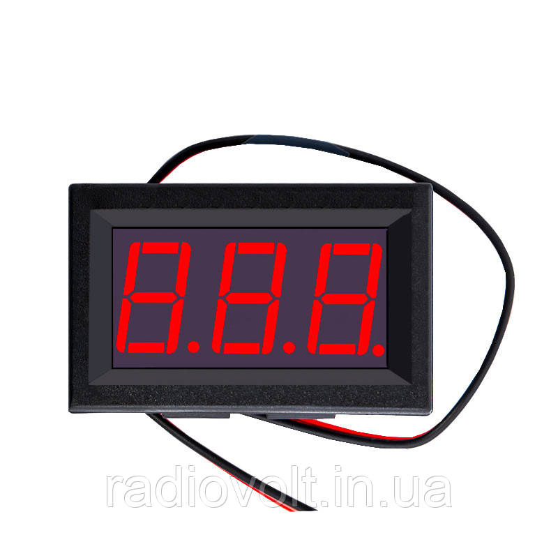 Вольтметр 4,5 - 30В, 0.56 LED, Червоний, в корпусі