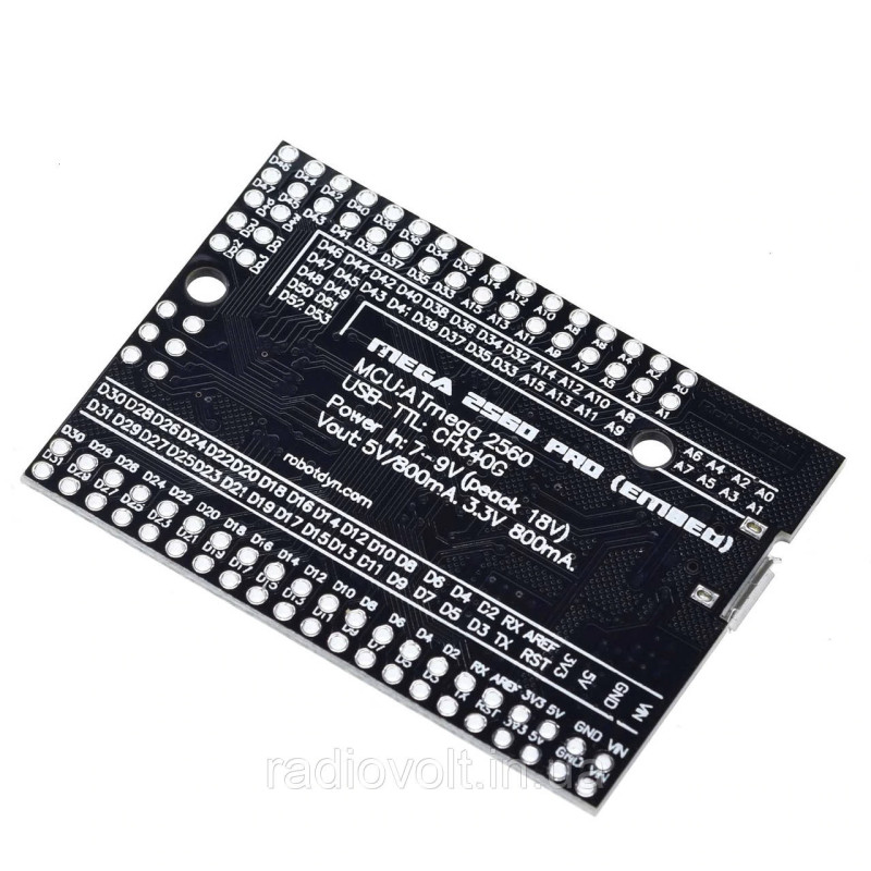 Arduino Mega 2560 PRO, ATmega2560-16AU, MicroUSB CH340G