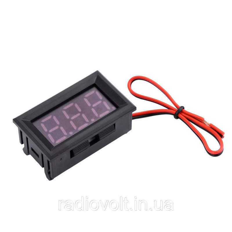 Вольтметр 4,5 - 30 В, 0.56 LED, Зелений, у корпусі