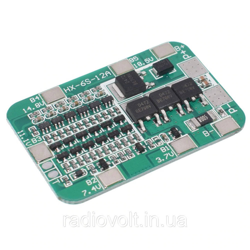 BMS 6S 15A 25.5В Контролер заряду розряду Li-ion батарей, балансування
