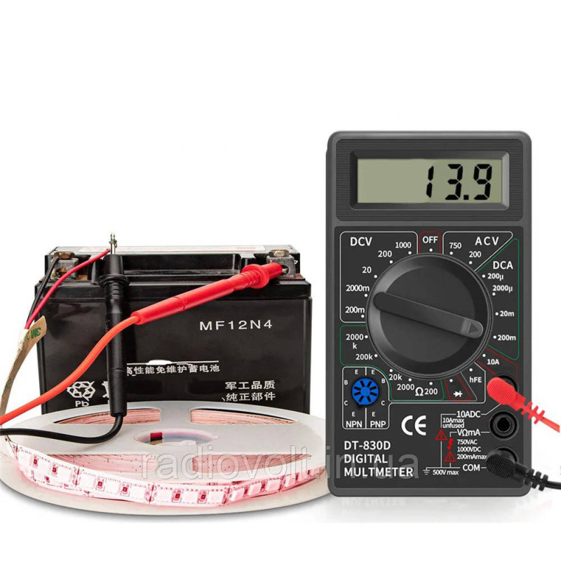 Тестер, Мультиметр DT830B цифровий з кроною