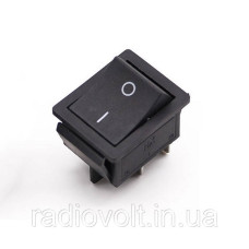 Перемикач, кнопка KCD4-201, AC 16А 250В (Чорний)