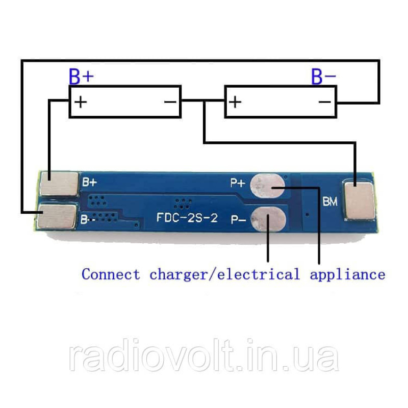 BMS 2S 3A 8.4В Контролер заряджання Li-ion батарей