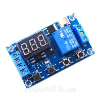 Модуль реле времени с задержкой XY-J02 LED Type-C 0.1с-999мин (5-30В, 10A / AC 250В)