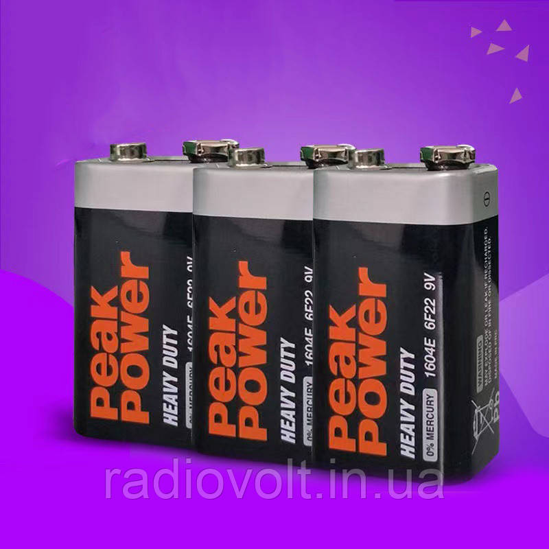 Батарейка "Крона" PeakPower 6F22/9V