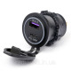 Врезная USB розетка для авто с QC3.0 + PD Type-C (36Вт), 6-32В, красный
