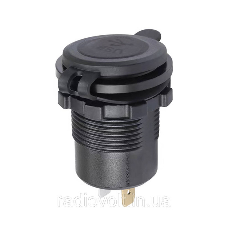 Врезная USB розетка для авто с QC3.0 + PD Type-C (36Вт), 6-32В, красный