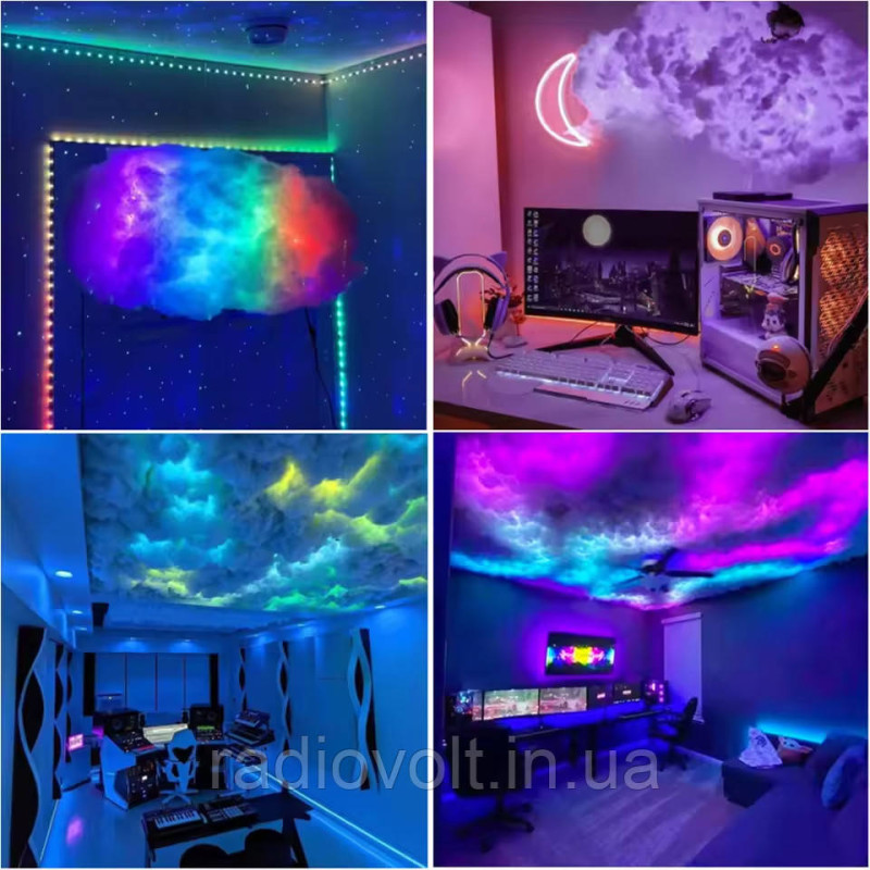 Світлодіодна стрічка WS2812B, RGB, IP30, 144 світлодіоди/м, 5 В, 1 м, чорна підкладка