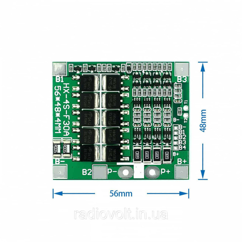 BMS 4S 30A 16,8 В Контролер заряду розряду Li-ion батарей, балансування