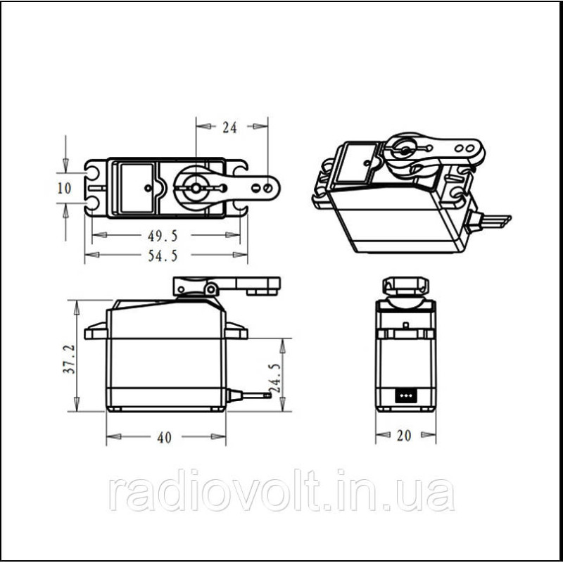 Сервопривід, серва DS3240 SSG 40кг 270 градусів цифровий для Arduino ARM PIC