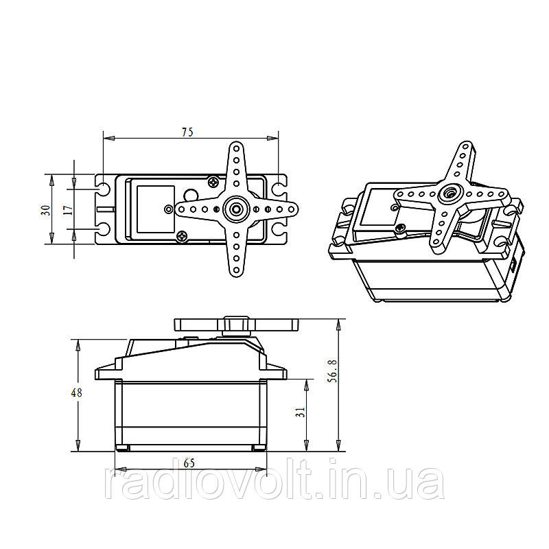 Сервопривод, серва DS5180 SSG 80кг 180 градусов цифровой для Arduino ARM PIC