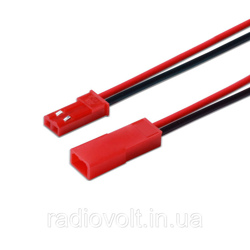 Комплект JST-конекторів 2pin з кабелем тато + мама, 15см