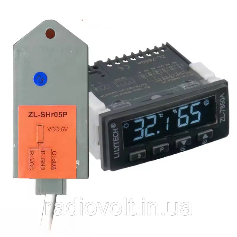 Контролер інкубатора Lilytech ZL-7850A v2.0 датчик ZL-SHr05P. Регулятор температури, вологості