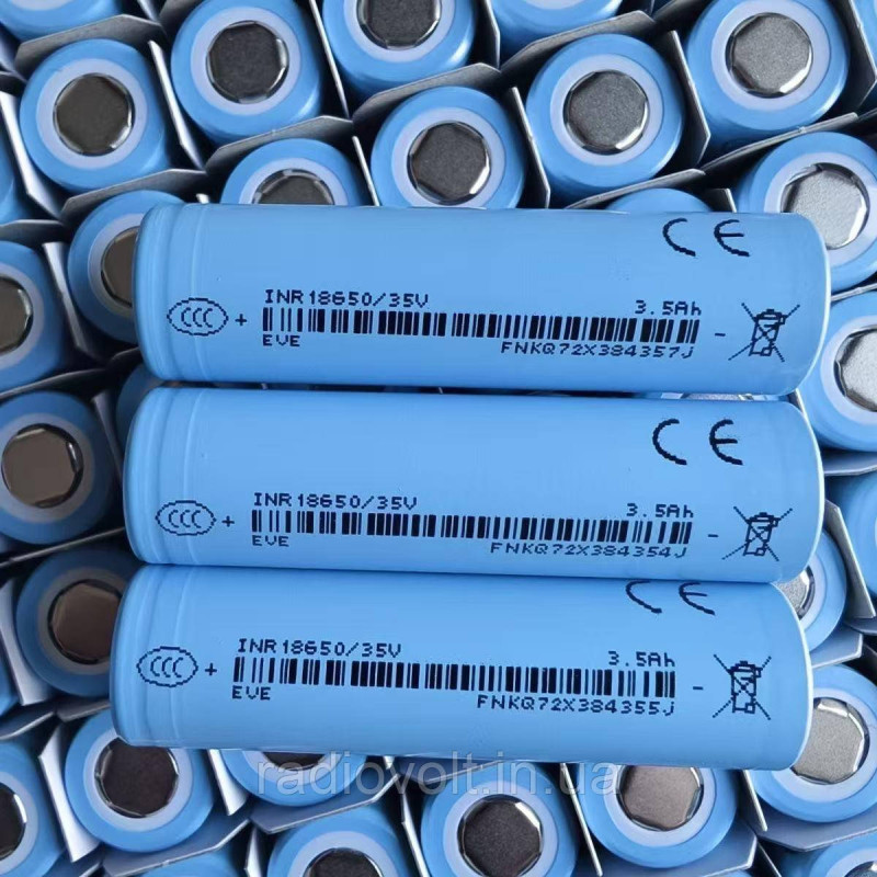 Акумулятор 18650 EVE INR18650 35V, ємність 3500mAh, струм 10A