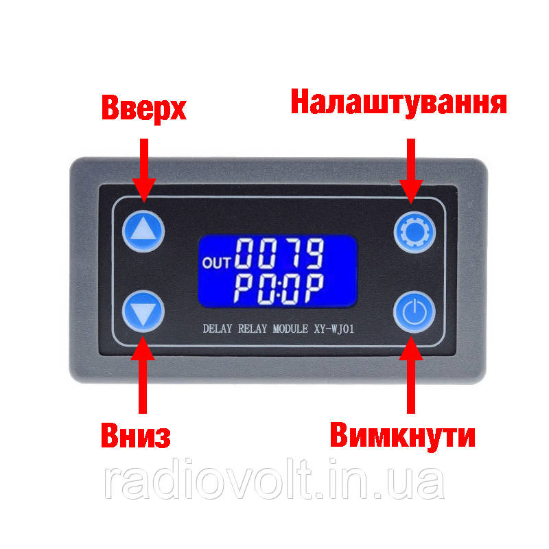 Реле часу XY-WJ01, циклічний таймер, 6–30В, 10А