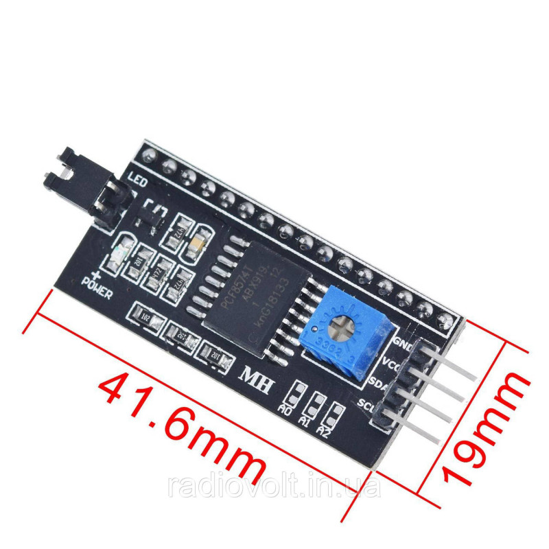 I2C модуль LCD-дисплея 1602, 2004 на PCF8574AT, Arduino