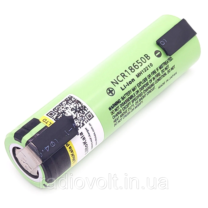 Li-ion акумулятор Panasonic NCR18650B 3400mAh 3.7 V з нікелевими контактами