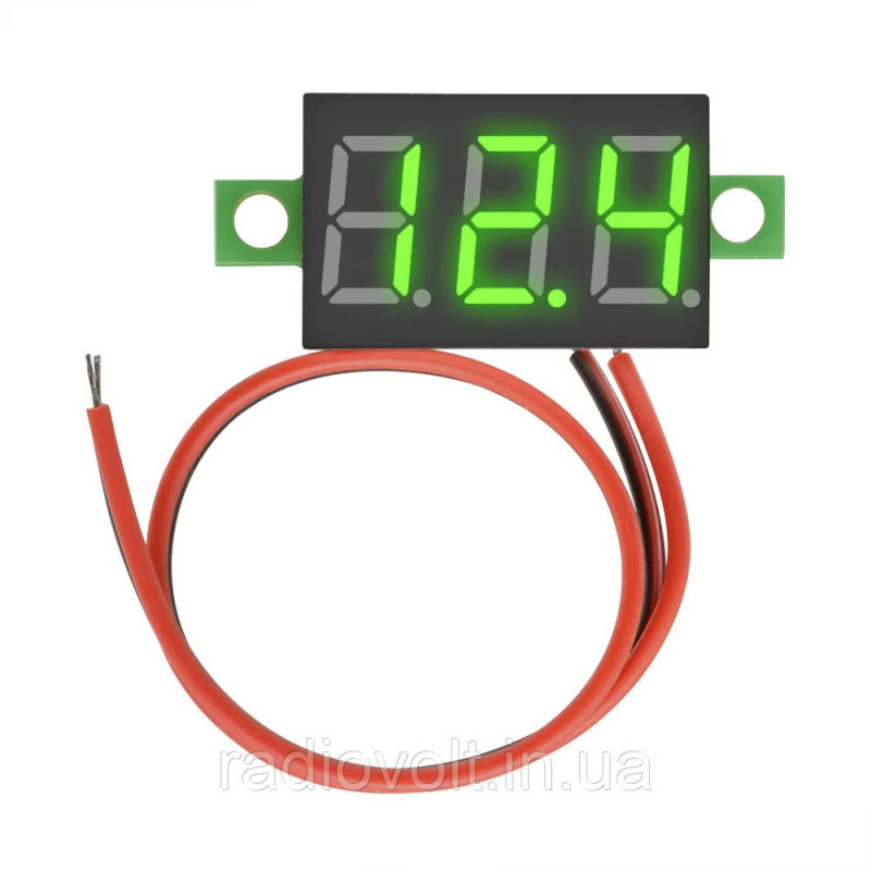Вольтметр 4,5 - 30 В, 0.36 LED, Зелений