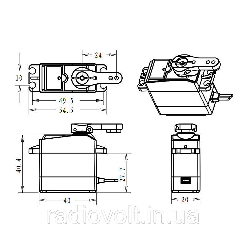Сервопривод, серва DS3230 Pro 30 кг 270 градусів цифровий для Arduino ARM PIC