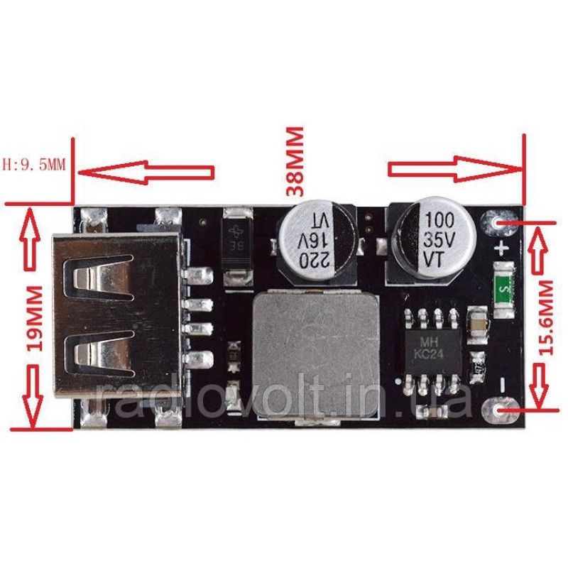 MH-KC24 USB модуль заряджання з підтримкою технології Qualcomm QC2.0, QC3.0